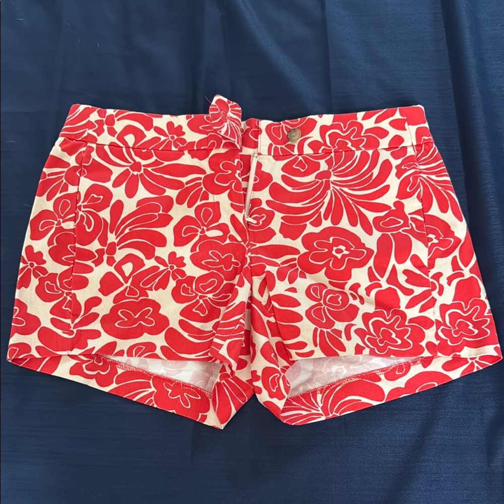 J. Crew Red Floral High Waist Women's Shorts